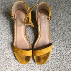 Mustard Yellow Hoco Shoes Two inch heel
